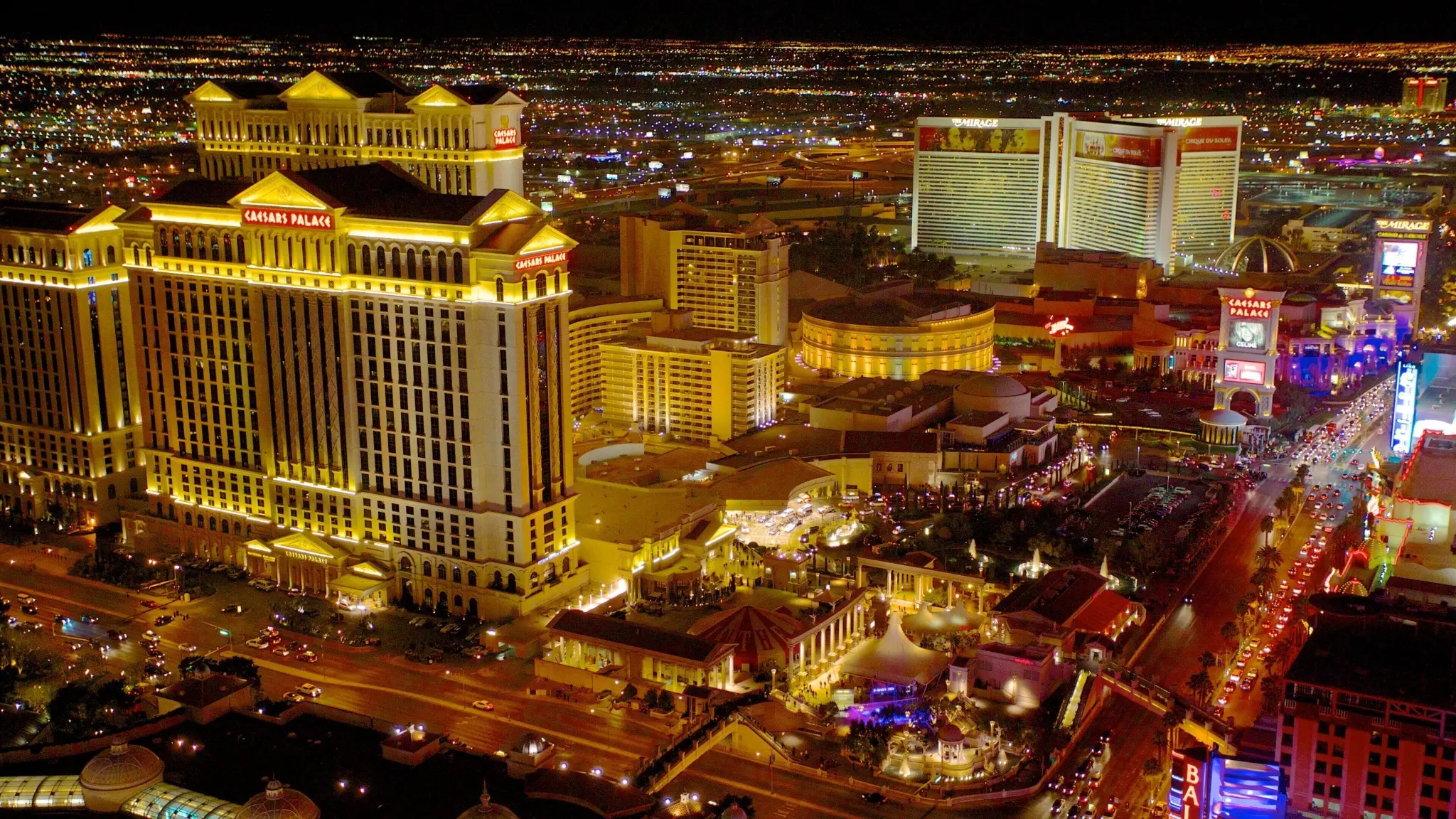 Vista nocturna de Las Vegas
